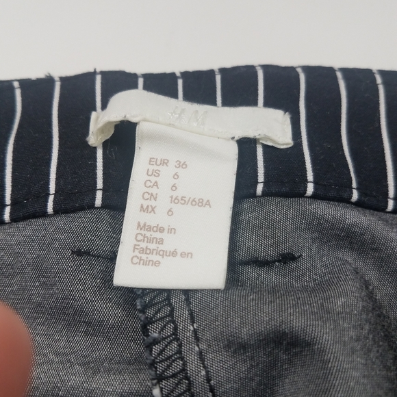 H&M Black and White Striped Leggings Trouser Pants - Picture 4 of 8